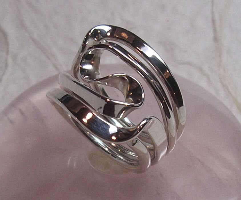 Sterling Silver Four Turn Vortex Energy Ring™.