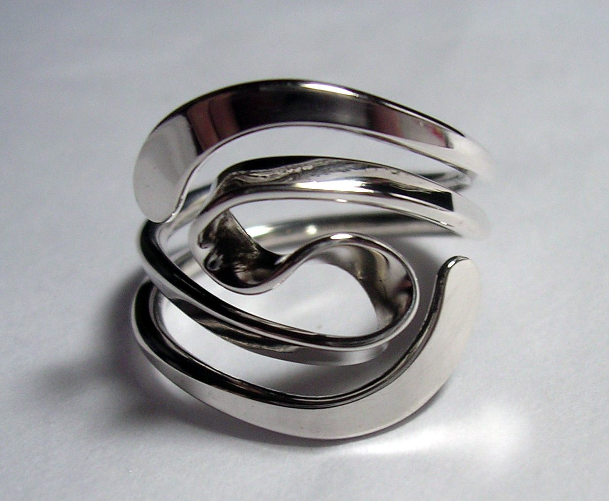 Winged Two Turn Vortex Energy Ring™ in Sterling Silver