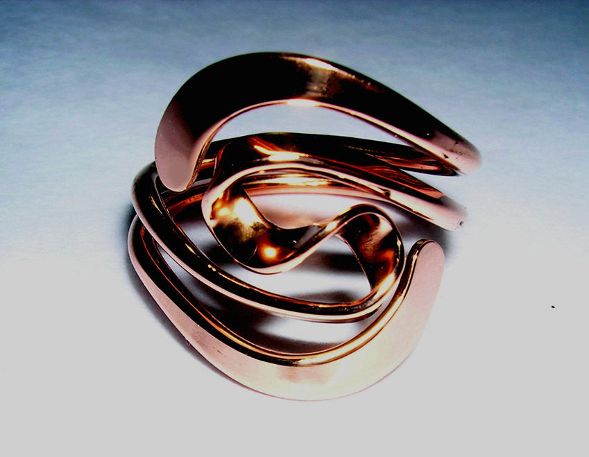 Winged Two Turn Vortex Energy Ring in Pure Copper