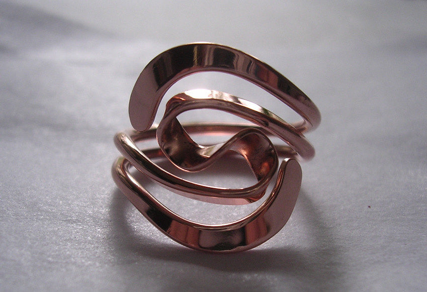 Winged Two Turn Vortex Energy Ring in Pure Copper