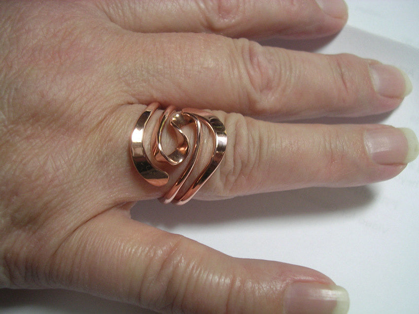 Winged Two Turn Vortex Energy Ring in Pure Copper