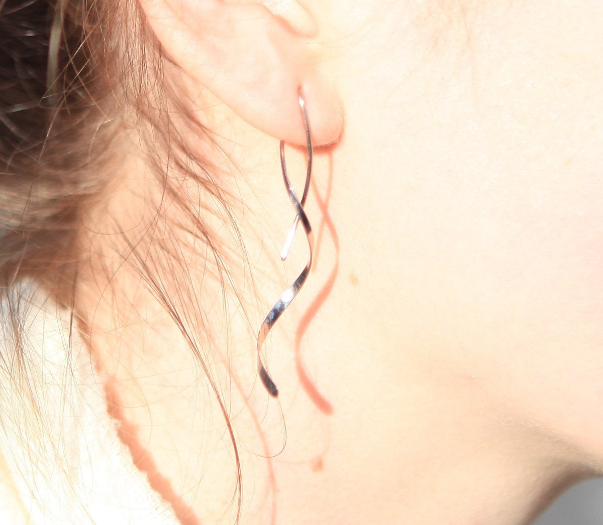 Spiral Earrings - One Piece Design in Pure Niobium