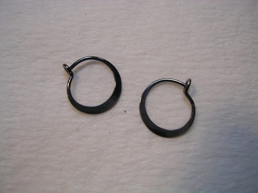 Tiny SLEEPER Hoop Earrings in Blackened Niobium
