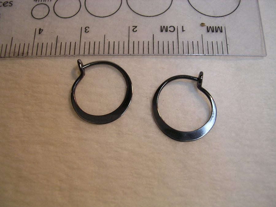 Tiny SLEEPER Hoop Earrings in Blackened Niobium
