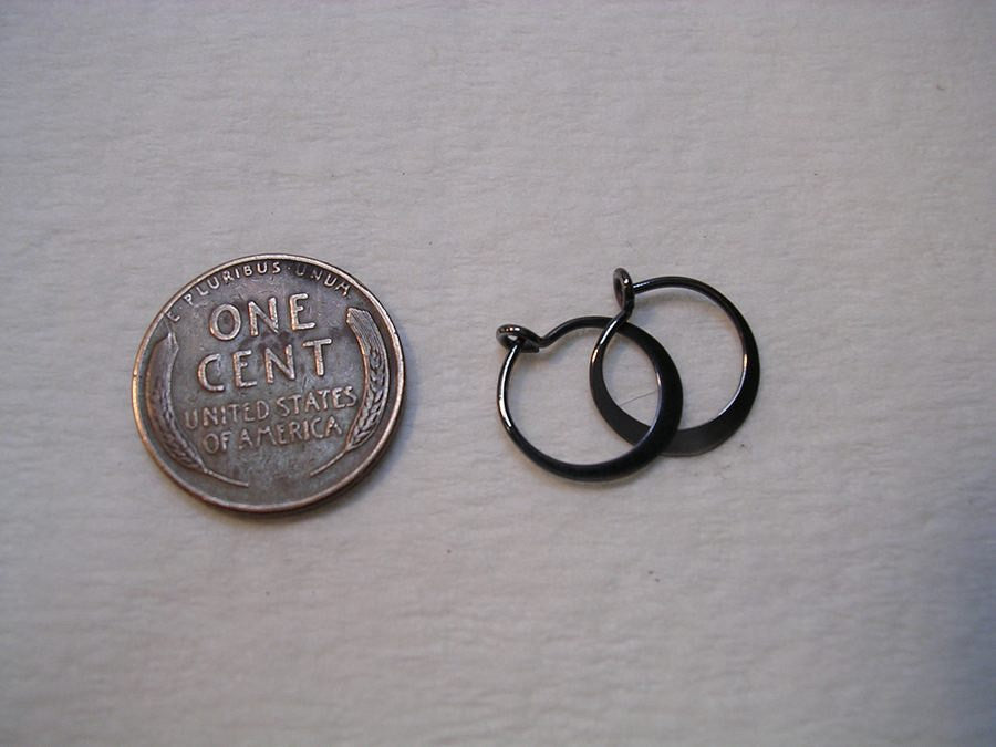 Tiny SLEEPER Hoop Earrings in Blackened Niobium