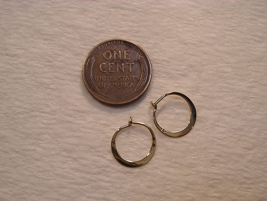 Tiny Sleepers - Hoop Earrings in Solid 14k Gold - Yellow, White or Rose Gold