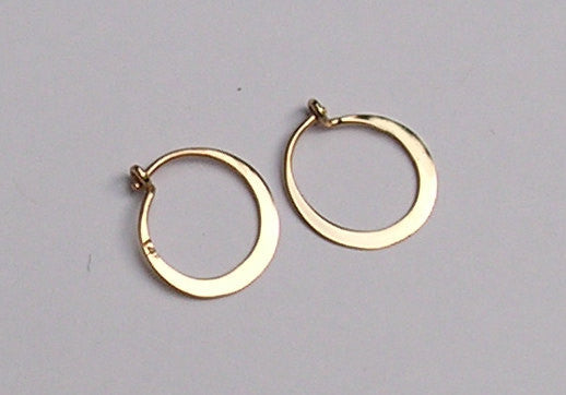 Tiny Sleepers -  Hoop Earrings in Your Color Choice of 14k Solid Gold