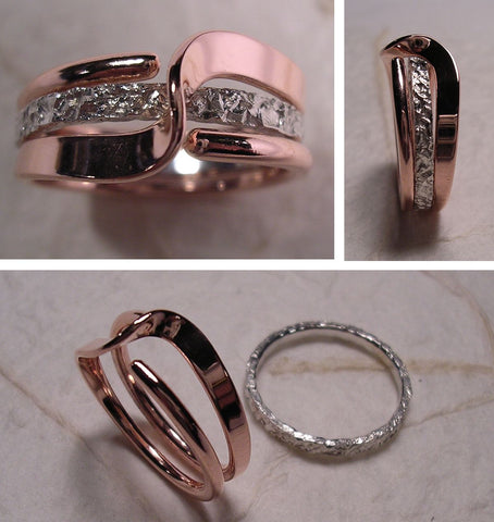 Black Niobium Ring with 12 Sterling Silver Rivets