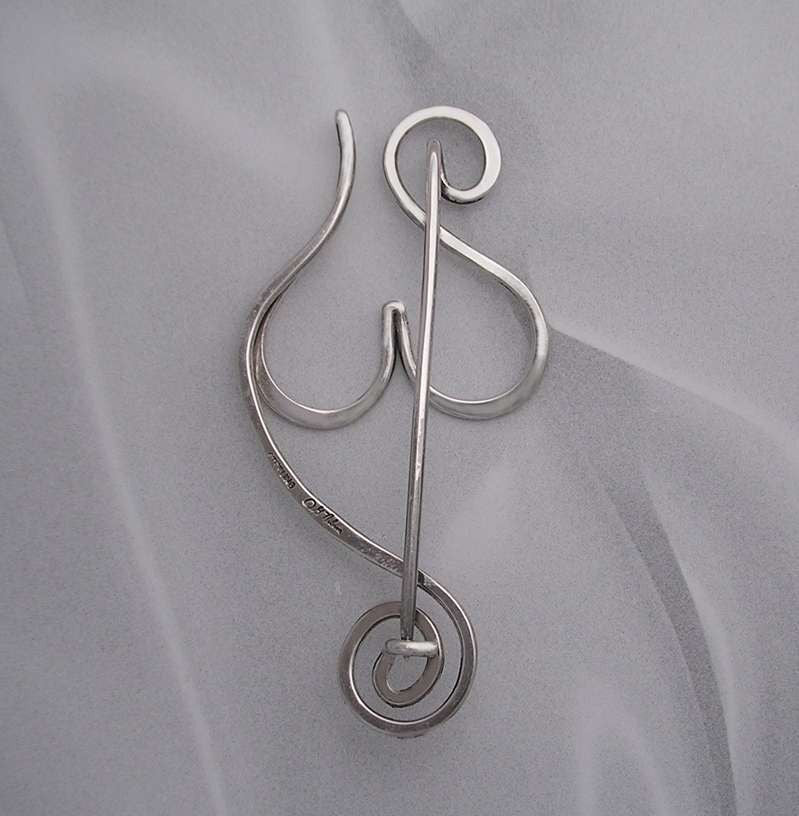 Goddess Fibula Pendant or Necklace in Sterling Silver with Removable Accent