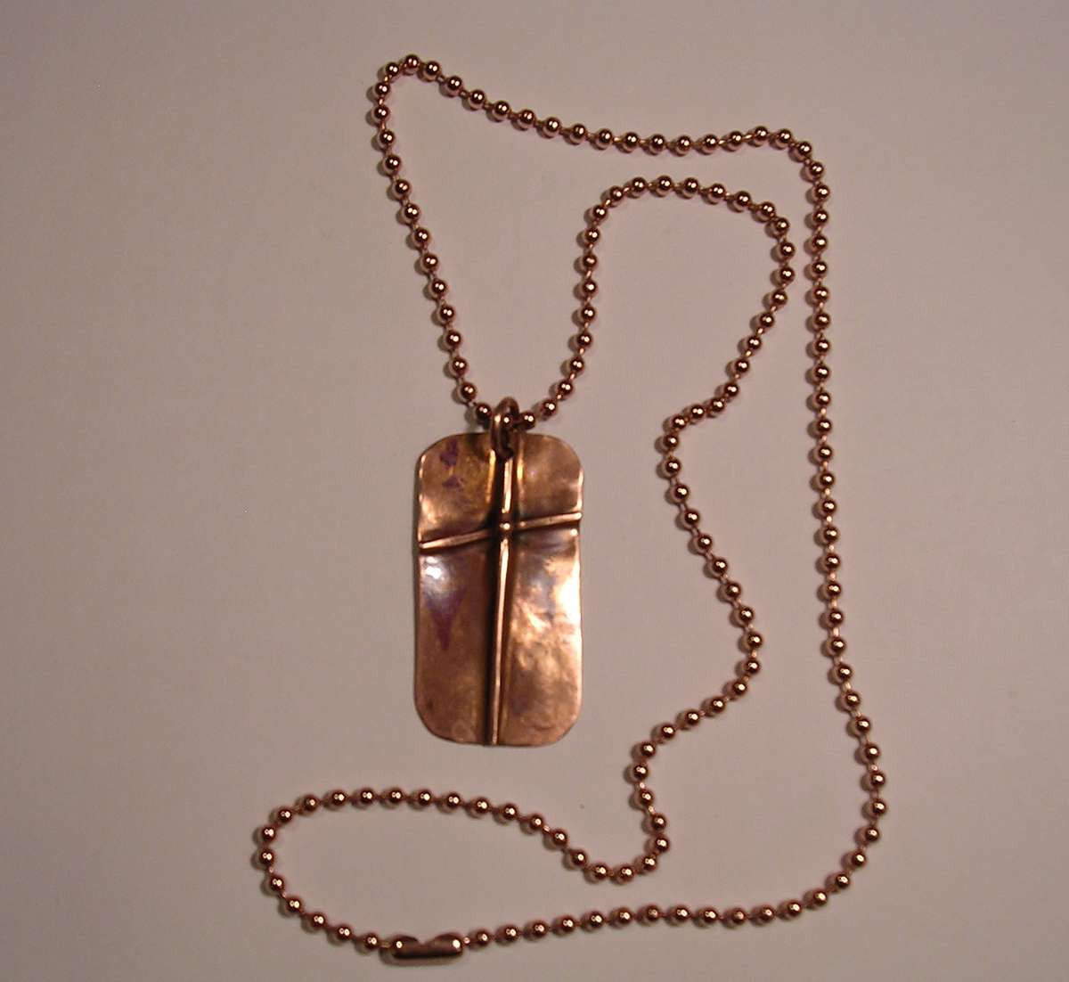 Cross Pendant on Pure Copper - Rugged Cross - Christian Cross - Fold Formed