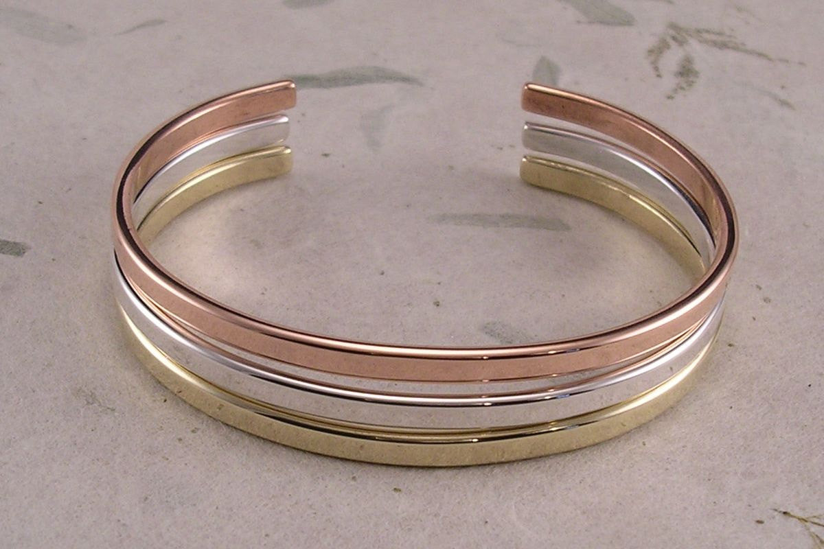 Copper Sterling Brass Bracelet Set