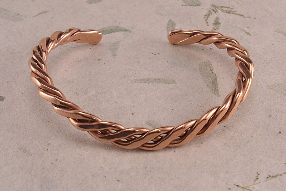 Copper Bracelet Wire Woven Classic Cuff