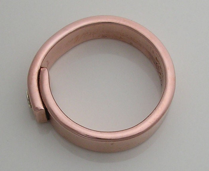 The One Rivet Ring - Sterling Rivet On Copper Band