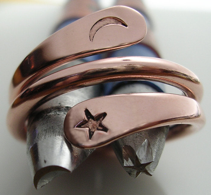Moon Star Energy Ring in 11 Gauge Sterling Silver