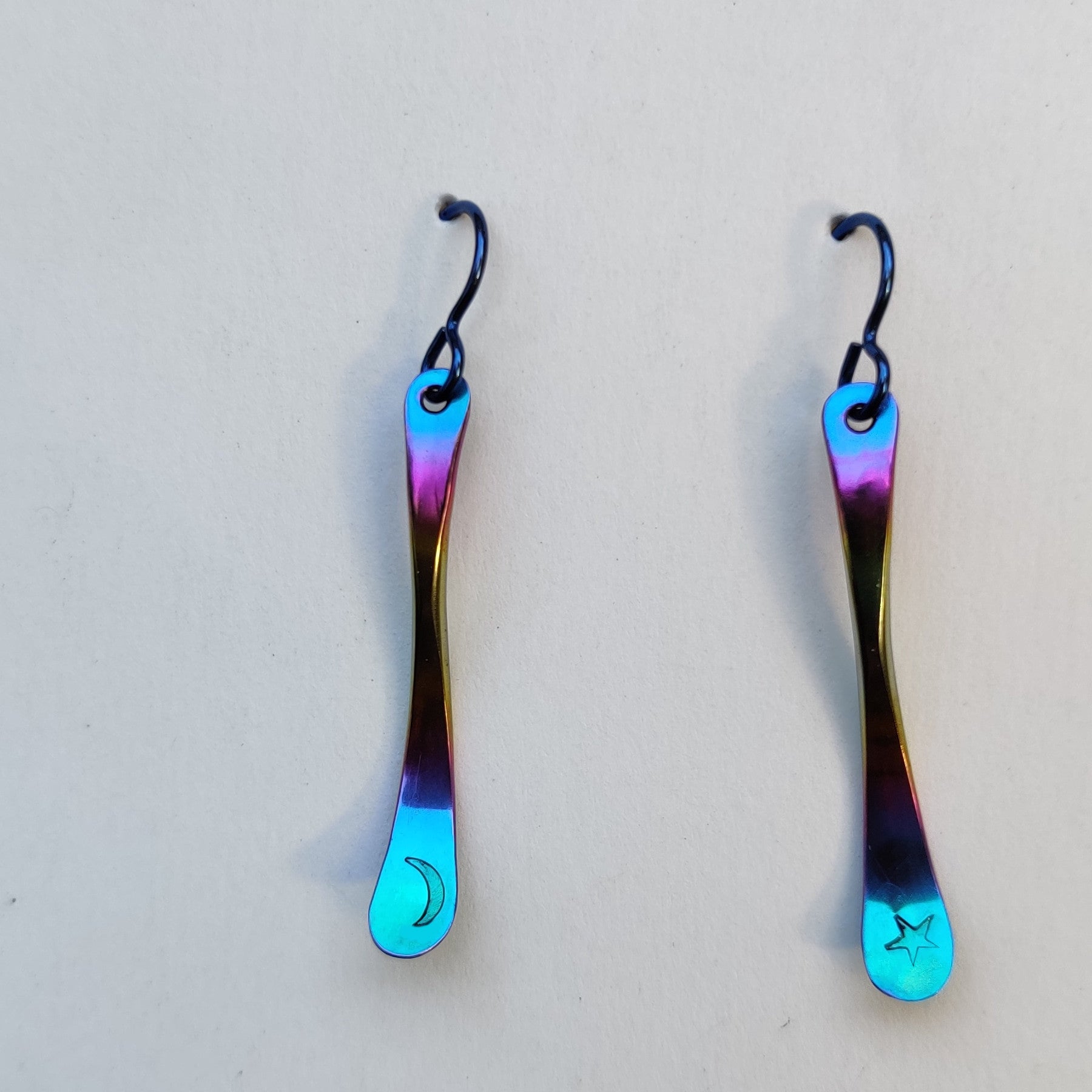 star moon earrings, sun moon