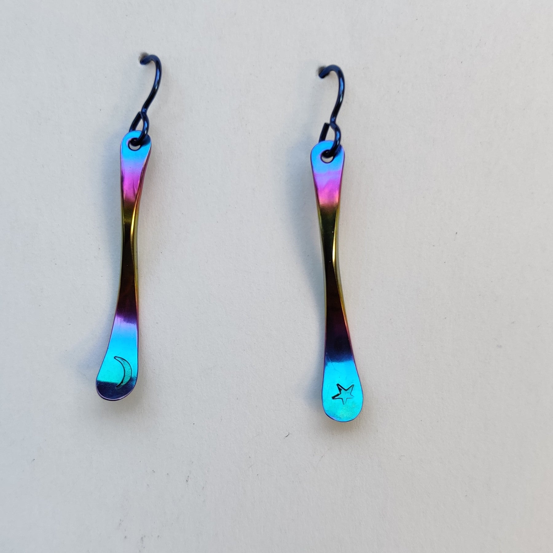 niobium moon star earrings