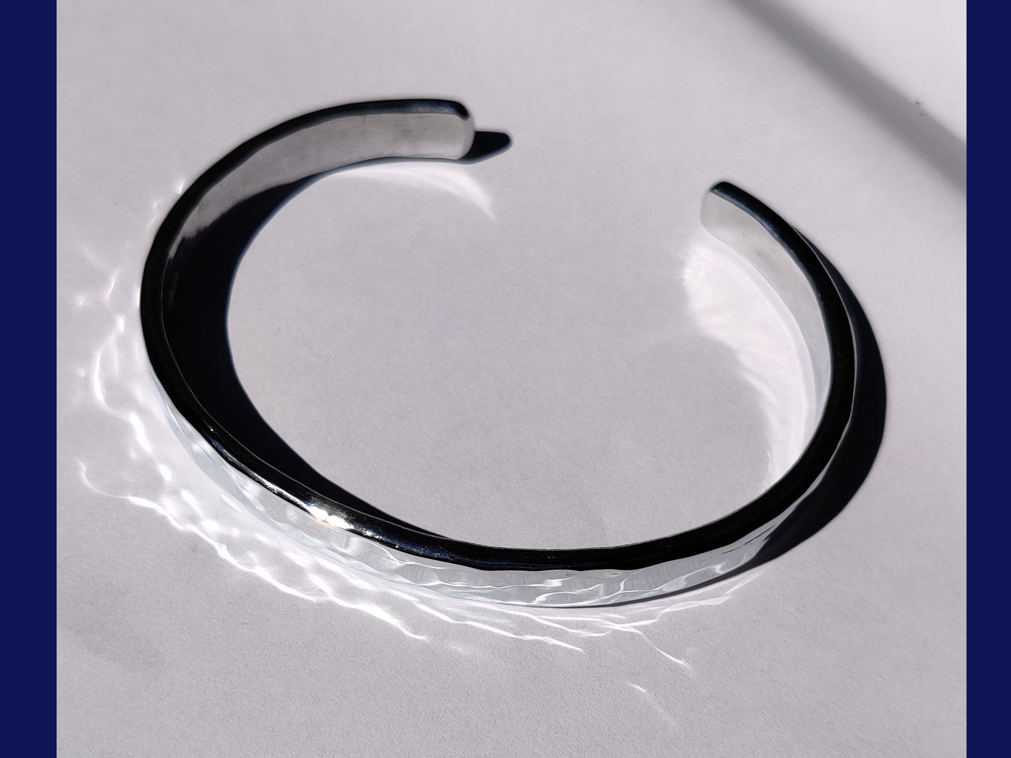 Zinc Cuff Bracelet With Hammer Texture