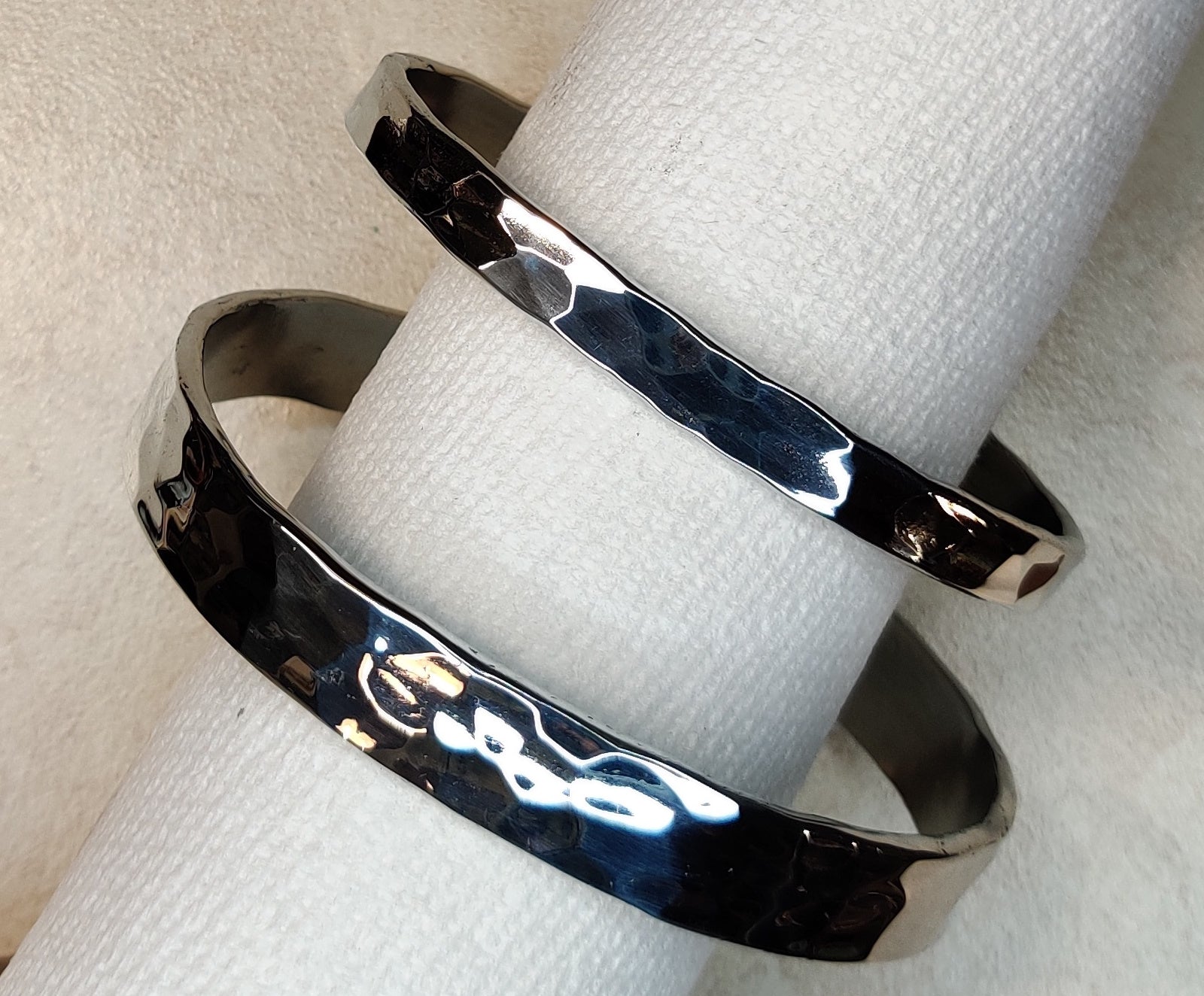 Zinc Cuff Bracelet With Hammer Texture