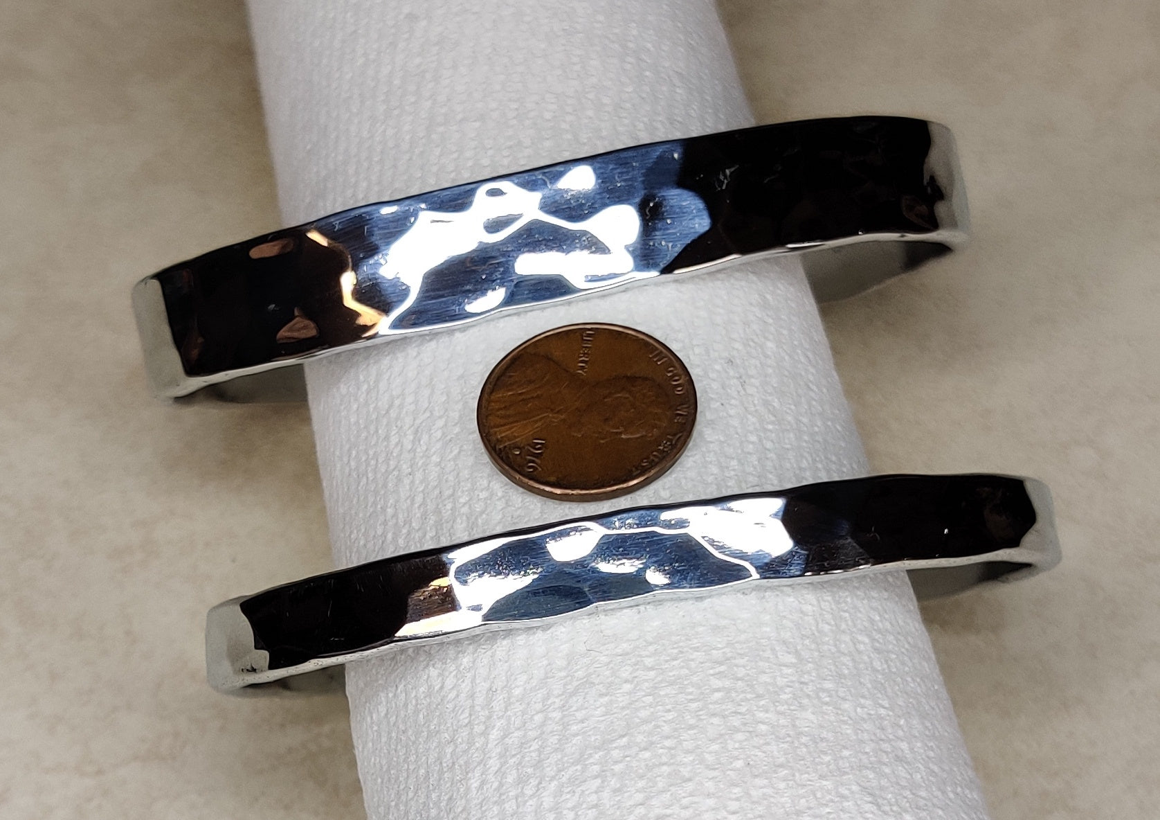Zinc Cuff Bracelet With Hammer Texture