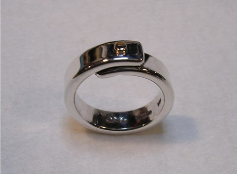 Energy Ring ™ Two Turn Vortex Style in 10 gauge Sterling Silver - Tesla Inspired Reiki Energy Ring