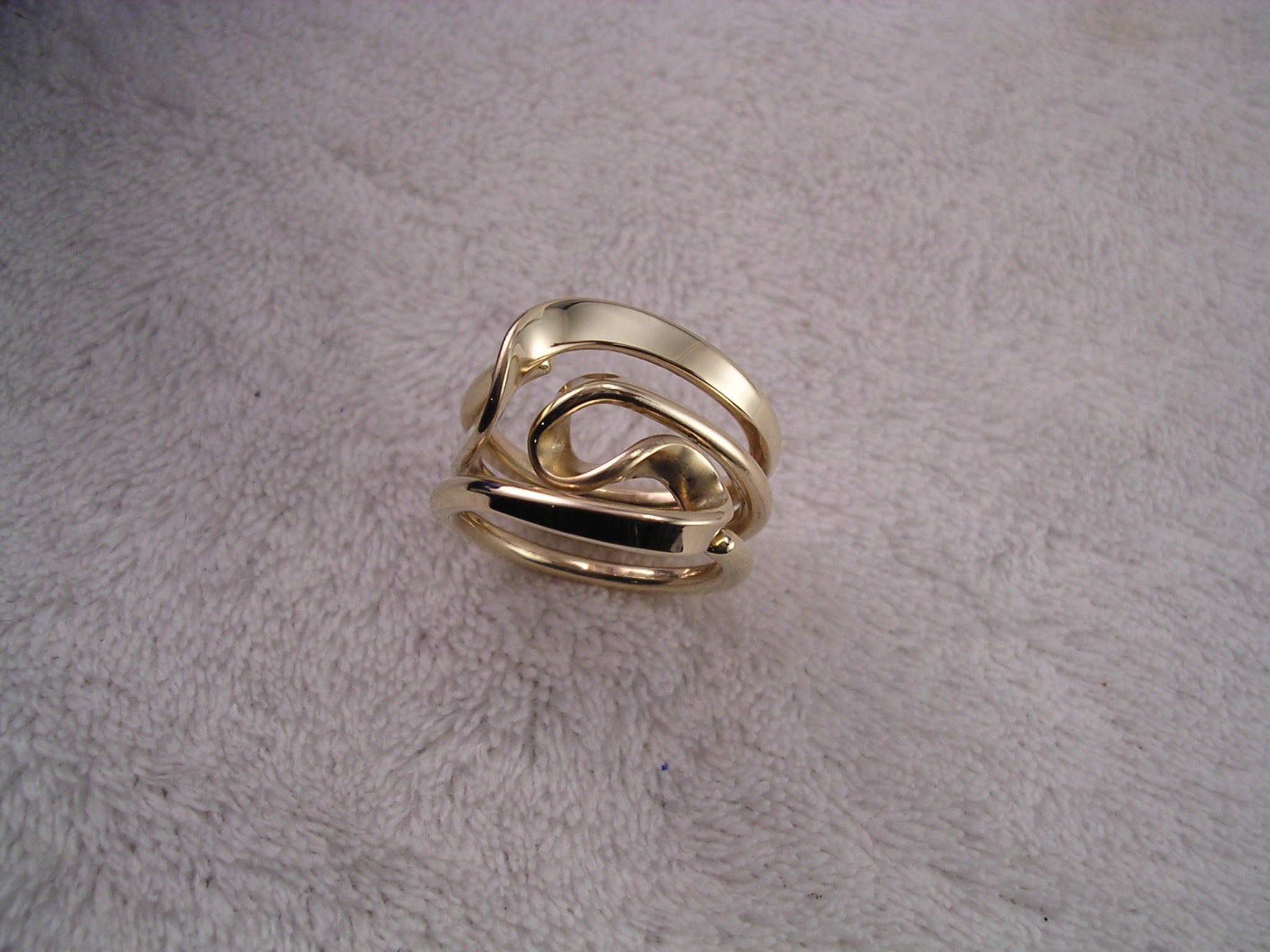 Vortex Energy Ring™ Three Turn Design in 12 Gauge 14k Yellow Gold