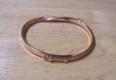 Zinc Cuff Bracelet With Hammer Texture
