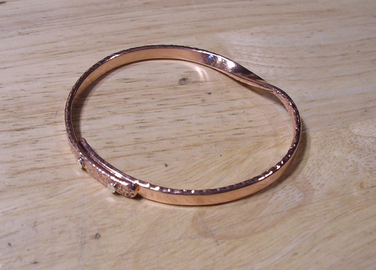 Copper Mobius Bracelet With Sterling Silver Rivets