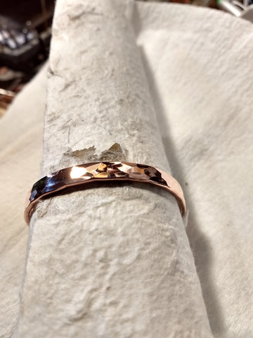 Pure Copper Bangle with 18 Sterling Silver Rivets
