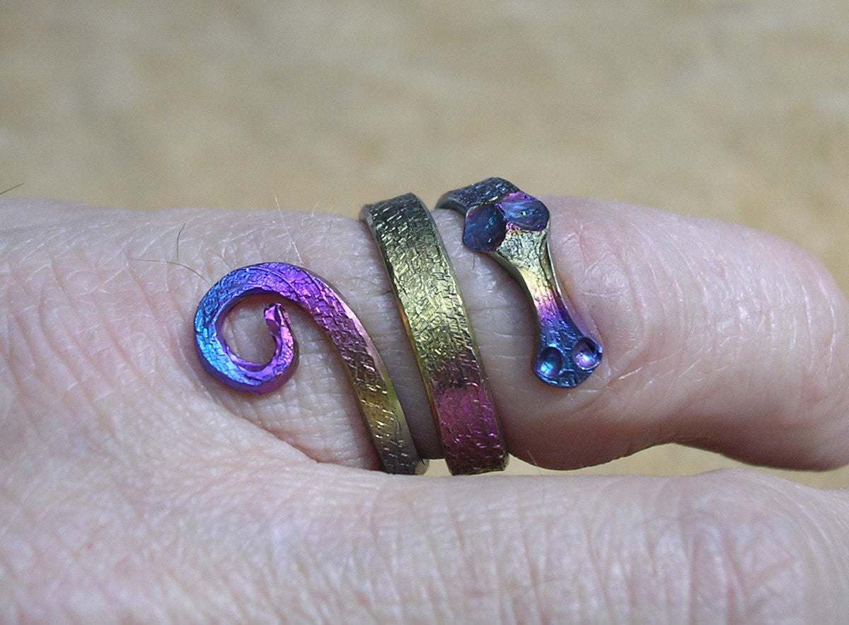 Dragon Energy Ring™  in Pure Niobium Colored by Oxidation.