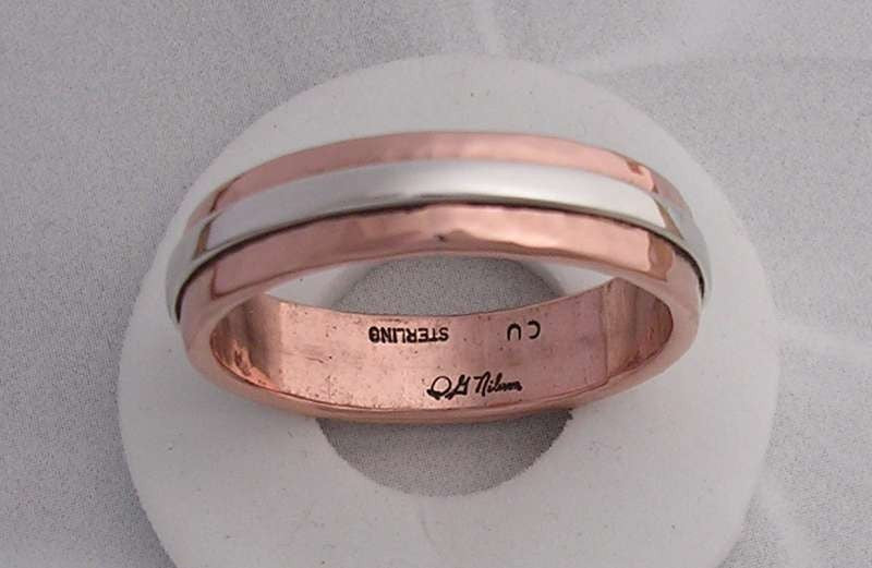 Sterling Silver Spinner Ring with Copper Spinners | Barbara Kay Jewelry