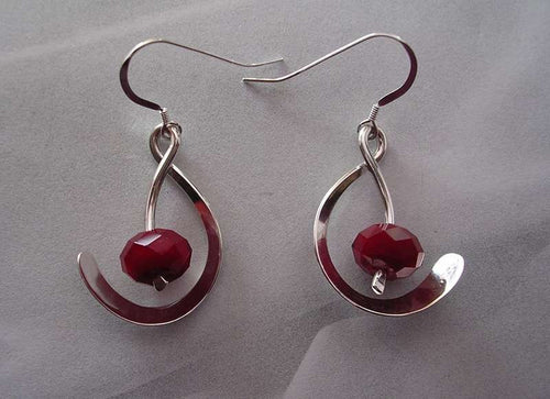Ruby Quartz And Sterling Silver Golden Mean Earrings