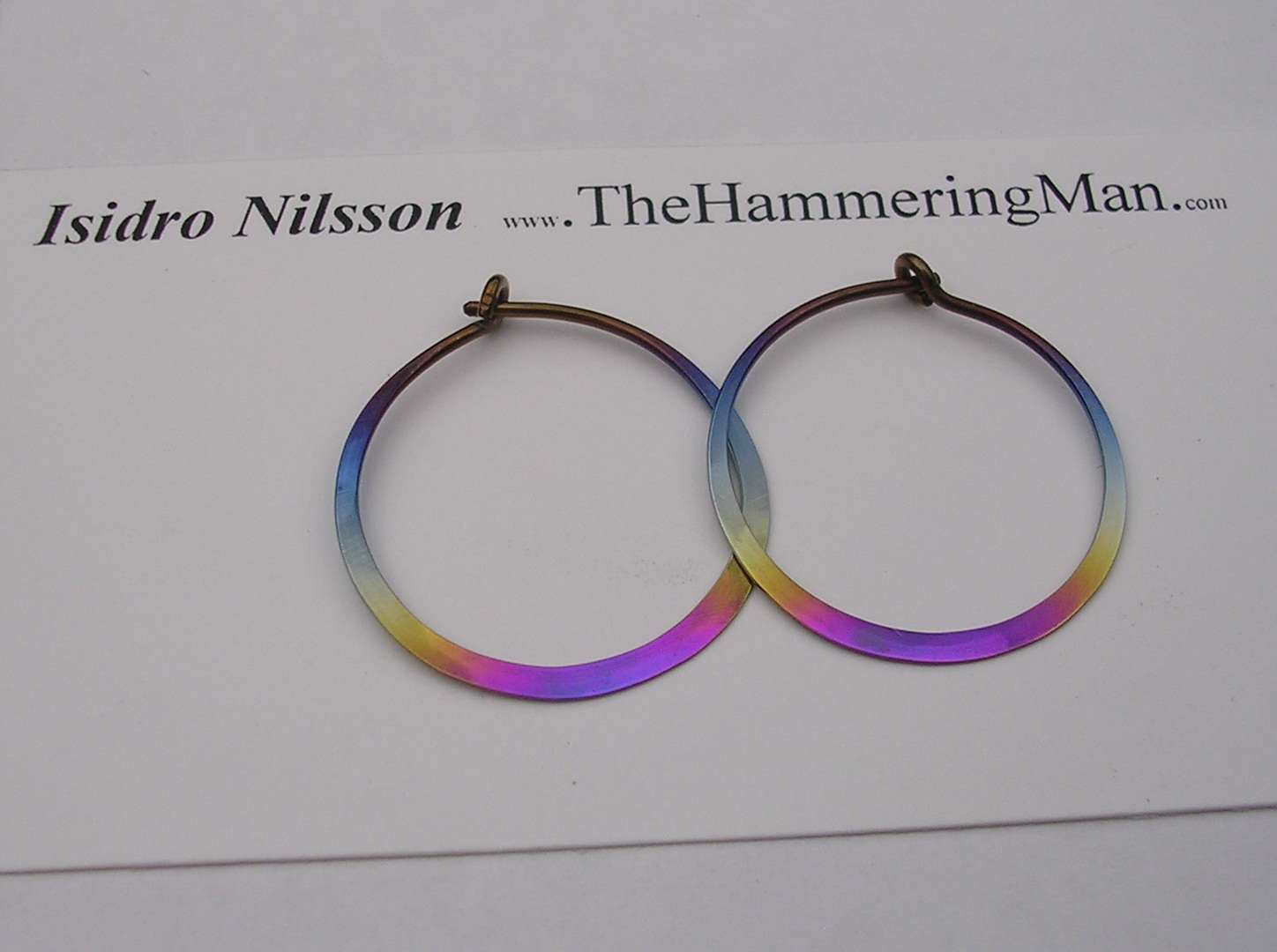 Niobium Rainbow Colored Hoop Earrings In Various Sizes