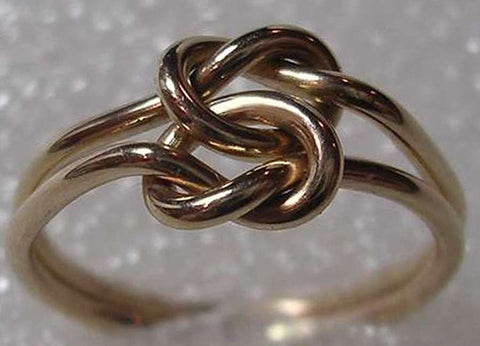 10 Gauge Celtic Double Love Knot Ring In Sterling Silver
