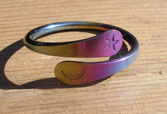 Niobium Moon Star Rainbow Ring Hand Forged