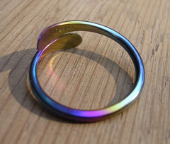 Niobium Moon Star Rainbow Ring Hand Forged