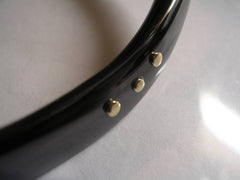 Niobium Classic Style Bracelet in Black with Solid 14K Yellow Gold Rivets for Men and Women