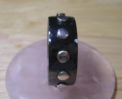 Black Niobium Ring with 12 Sterling Silver Rivets