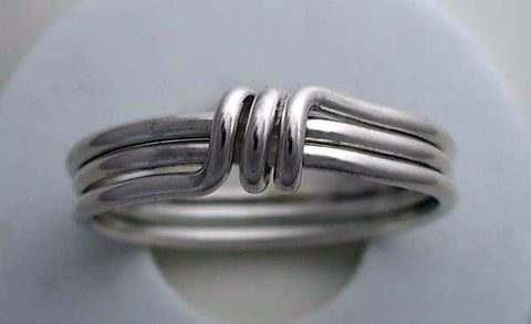 Two Turn Kundalini Wave Energy Ring in Sterling Silver
