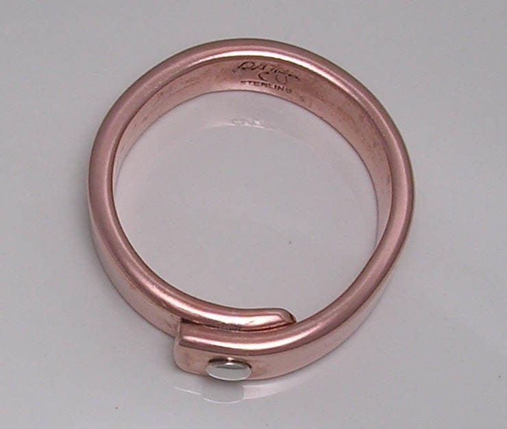 The One Rivet Ring - Sterling Rivet On Copper Band